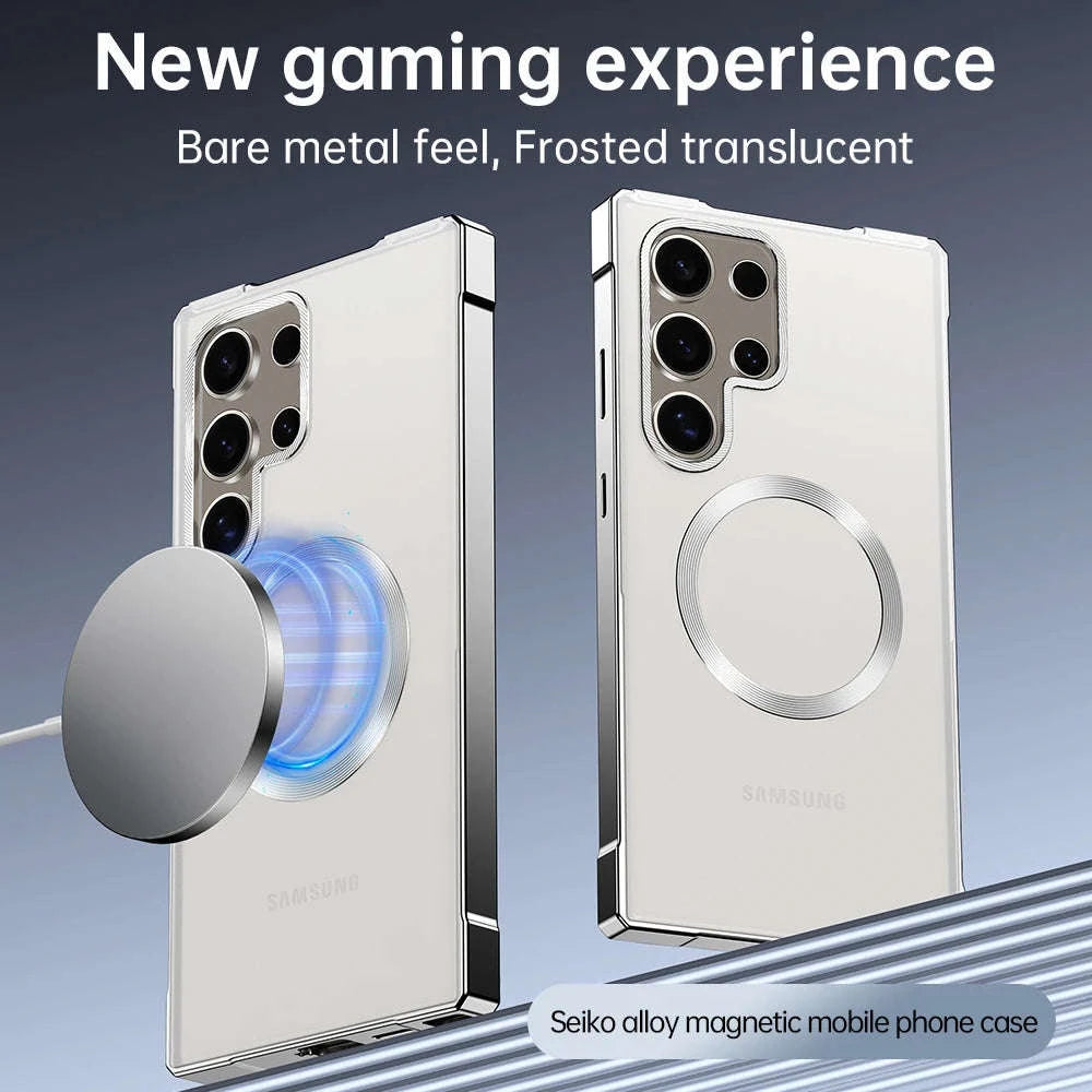 Aluminum Metal Magnetic Case for Samsung Galaxy S25 Ultra & S24 Ultra-Black / aluminum / Galaxy S24 Ultra