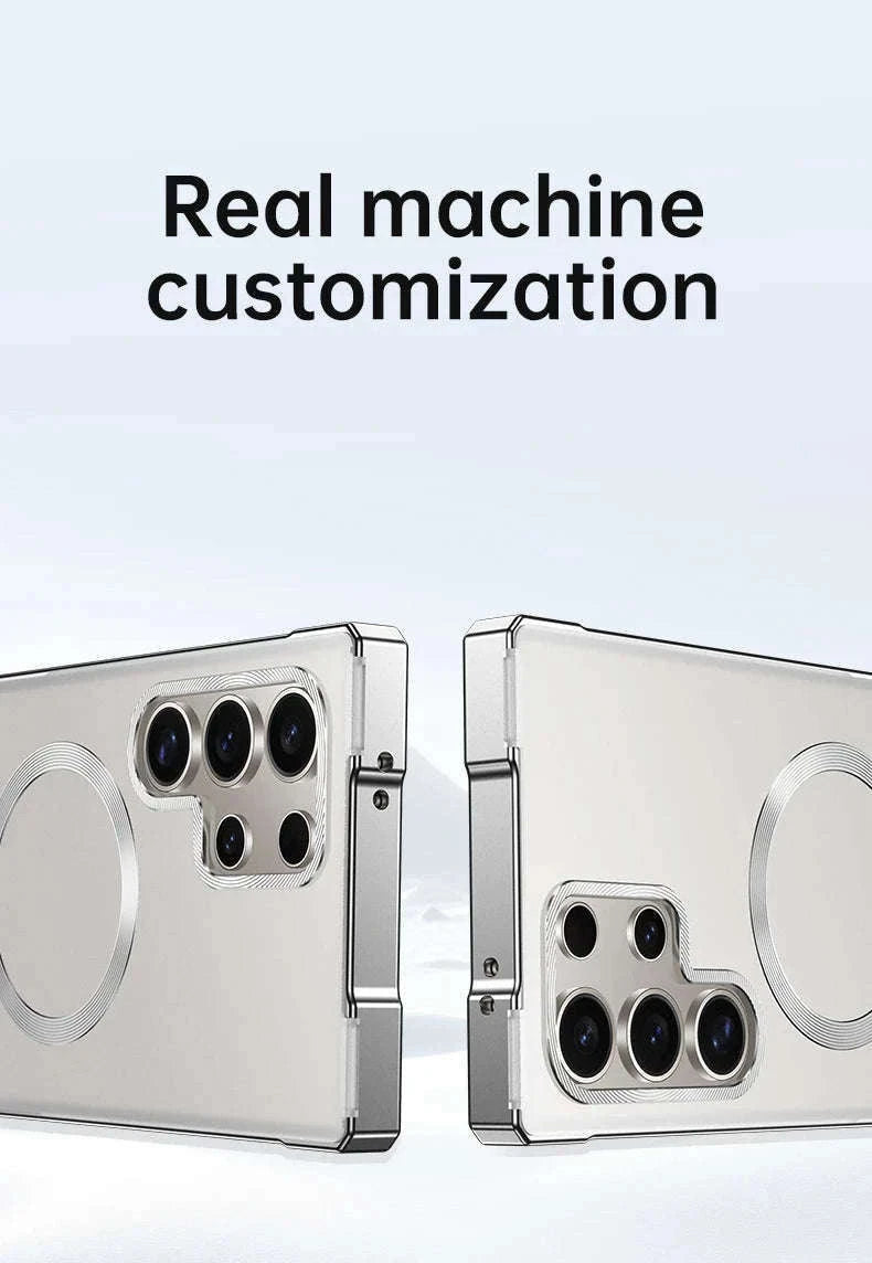 Aluminum Metal Magnetic Case for Samsung Galaxy S25 Ultra & S24 Ultra-Black / aluminum / Galaxy S24 Ultra