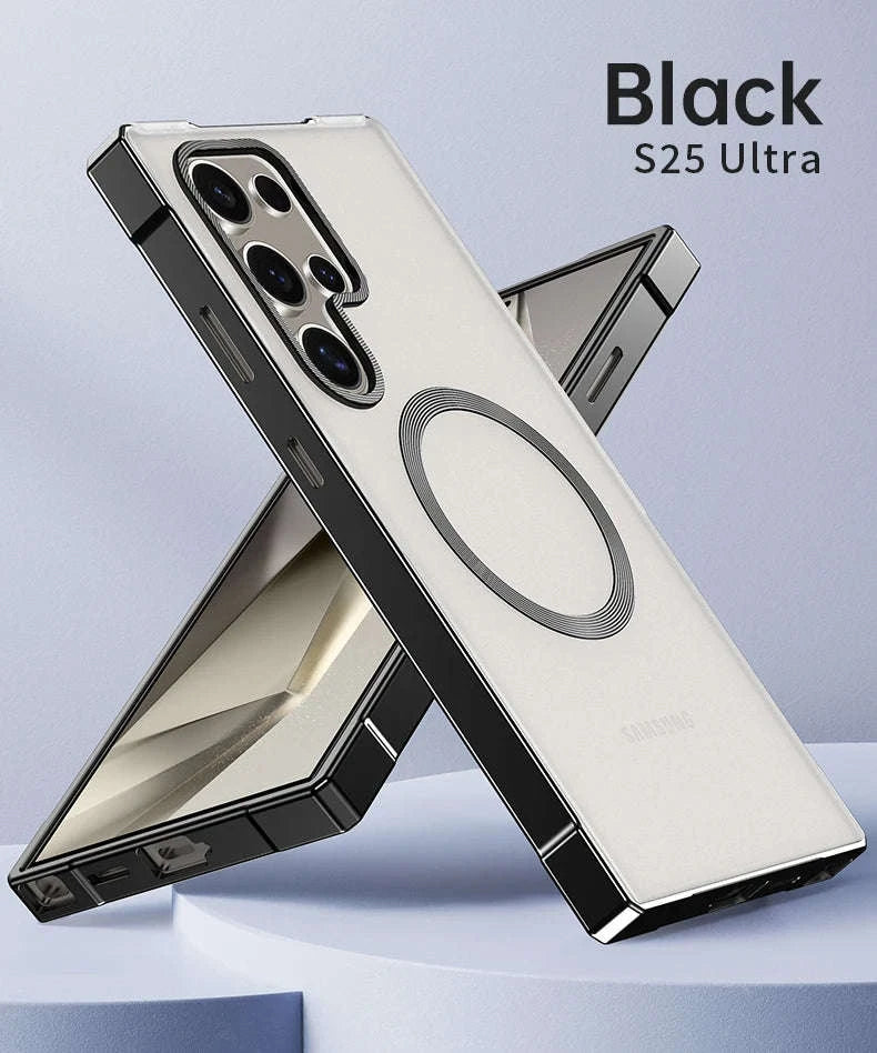Aluminum Metal Magnetic Case for Samsung Galaxy S25 Ultra & S24 Ultra-Black / aluminum / Galaxy S24 Ultra