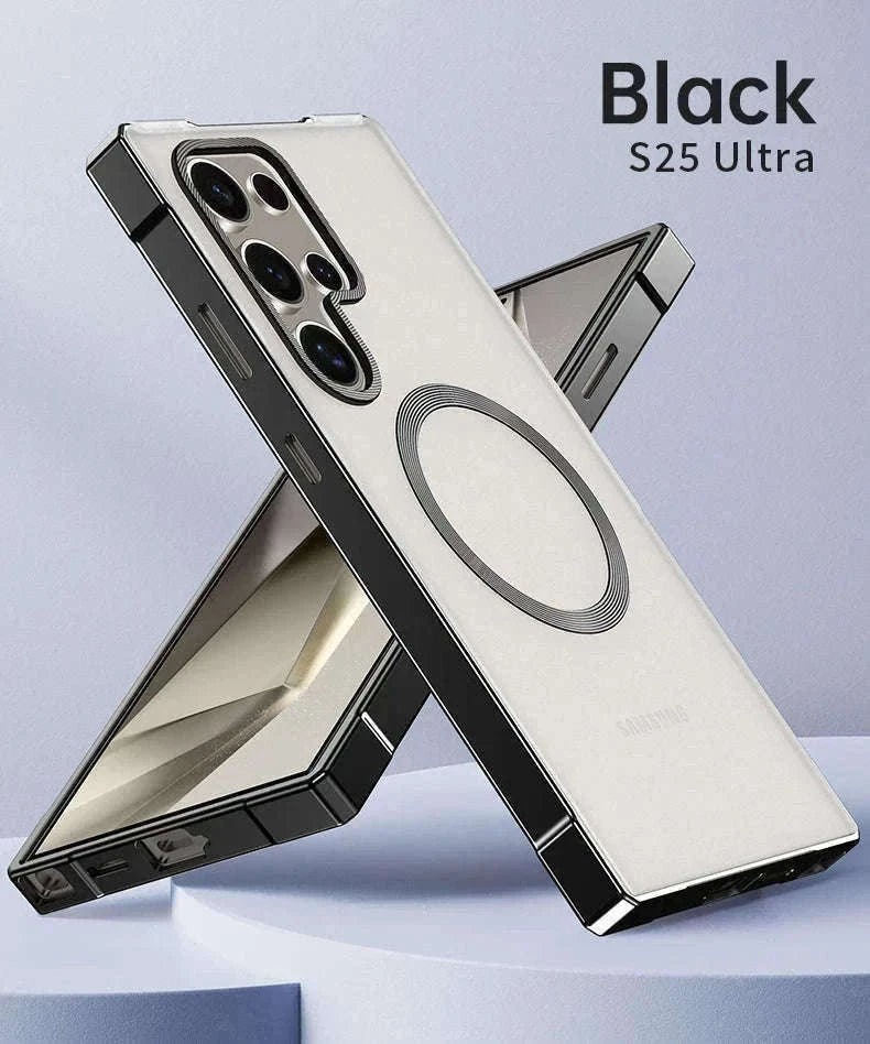 Aluminum Metal Magnetic Case for Samsung Galaxy S25 Ultra & S24 Ultra-Black / aluminum / Galaxy S24 Ultra