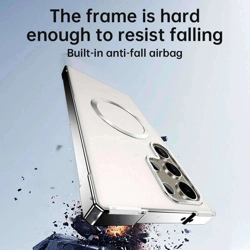 Aluminum Metal Magnetic Case for Samsung Galaxy S25 Ultra & S24 Ultra-Black / aluminum / Galaxy S24 Ultra