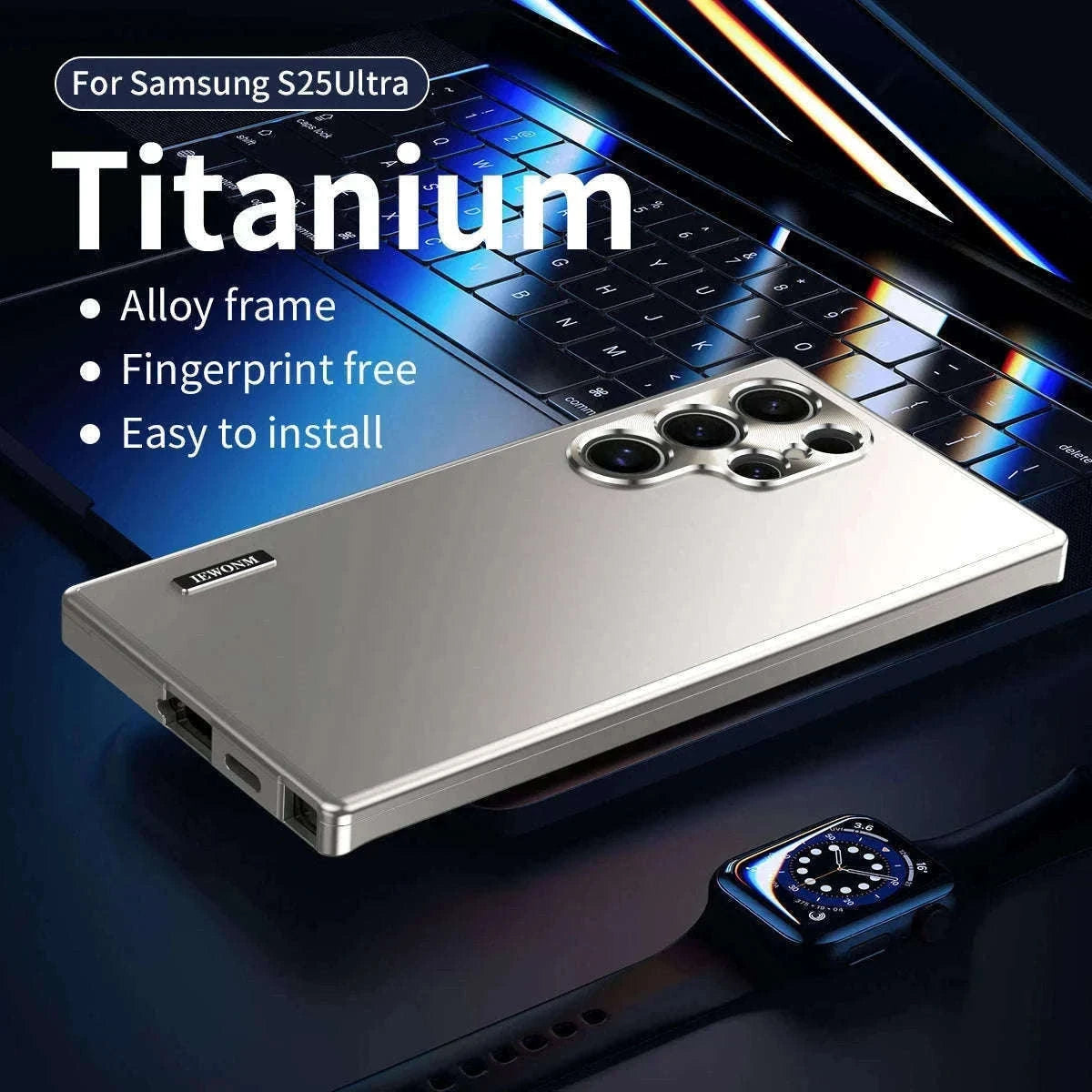 Aluminum Metal Magnetic Case for Samsung Galaxy S25 Ultra & S24 Ultra-Black / aluminum / Galaxy S24 Ultra