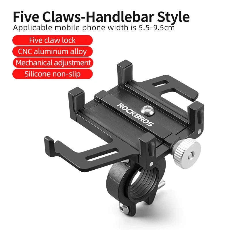 Aluminum Motorcycle Phone Mount with Secure 5-Claw Grip-699-BR