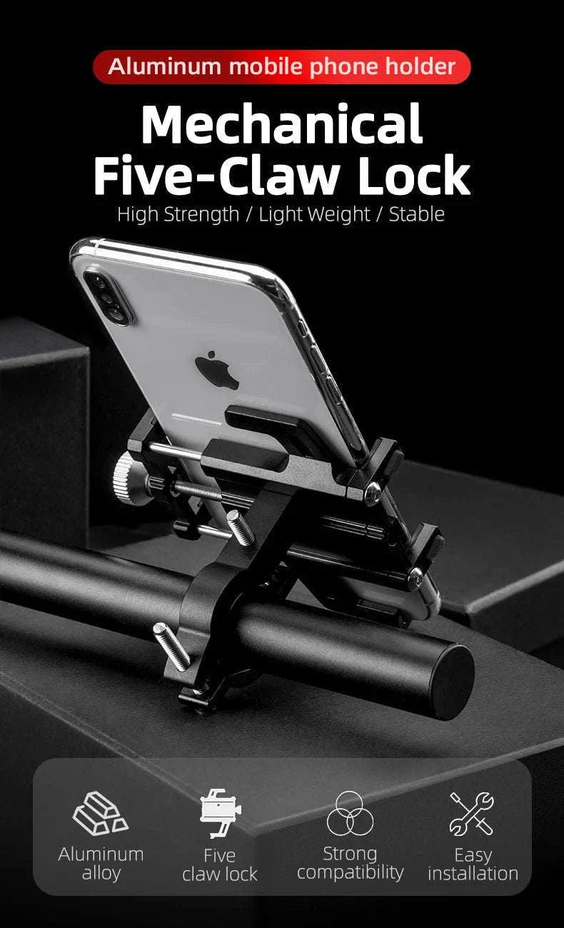 Aluminum Motorcycle Phone Mount with Secure 5-Claw Grip-699-BR