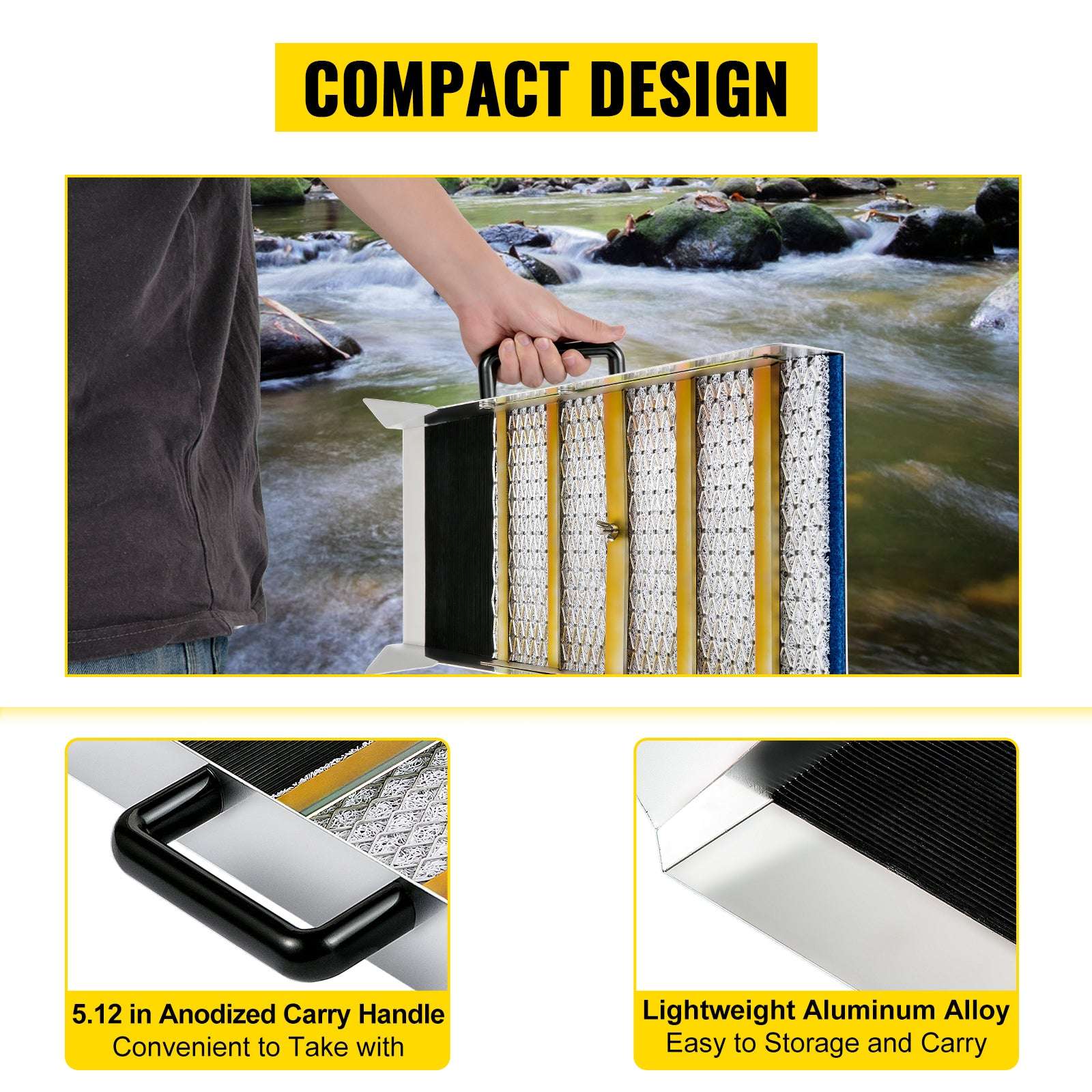 Aluminum Sluice Box Kit with Pocket Scale for Gold Prospecting-50Inch / france