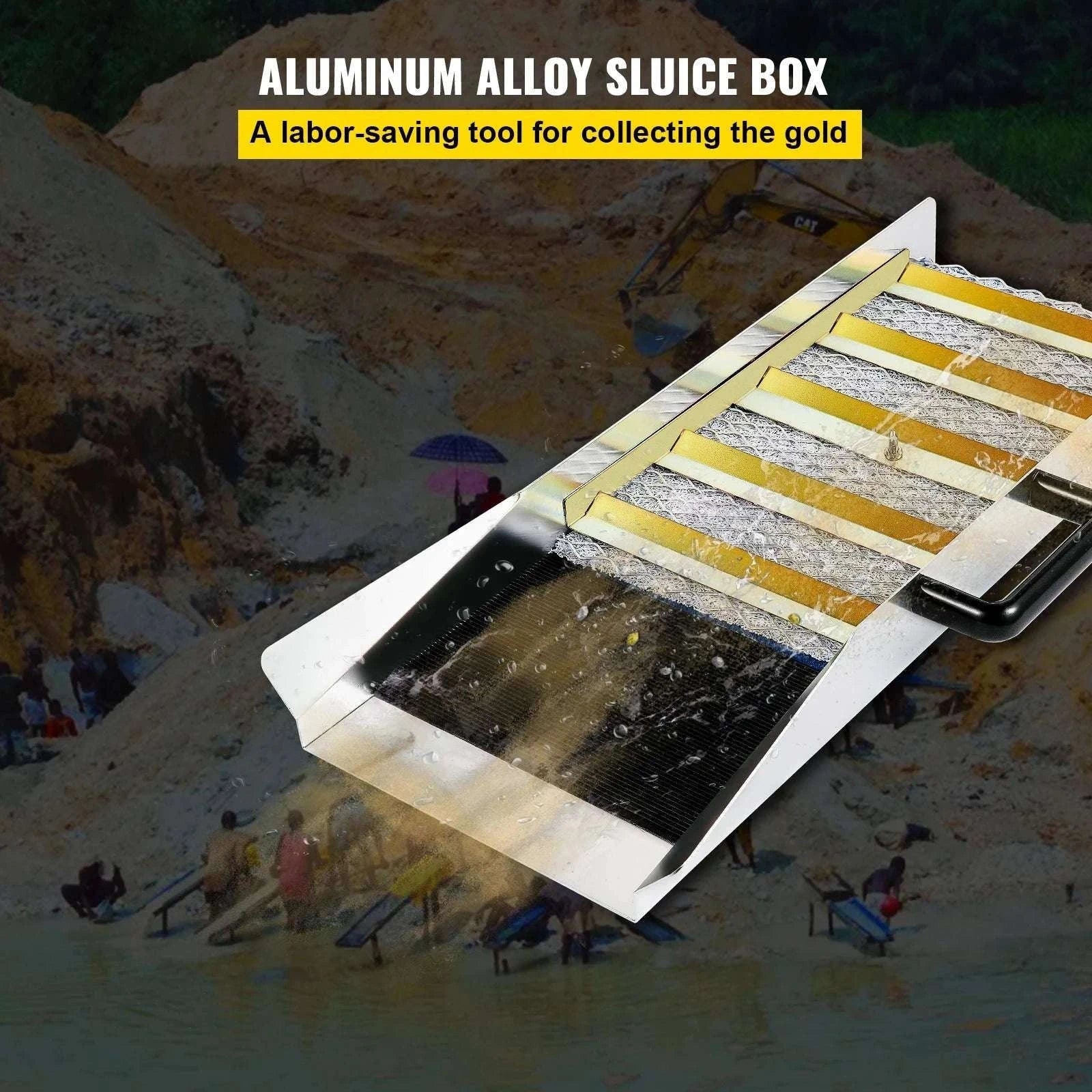 Aluminum Sluice Box Kit with Pocket Scale for Gold Prospecting-50Inch / france