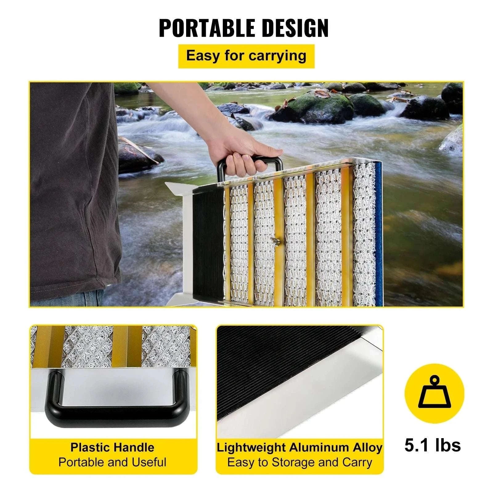 Aluminum Sluice Box Kit with Pocket Scale for Gold Prospecting-50Inch / france