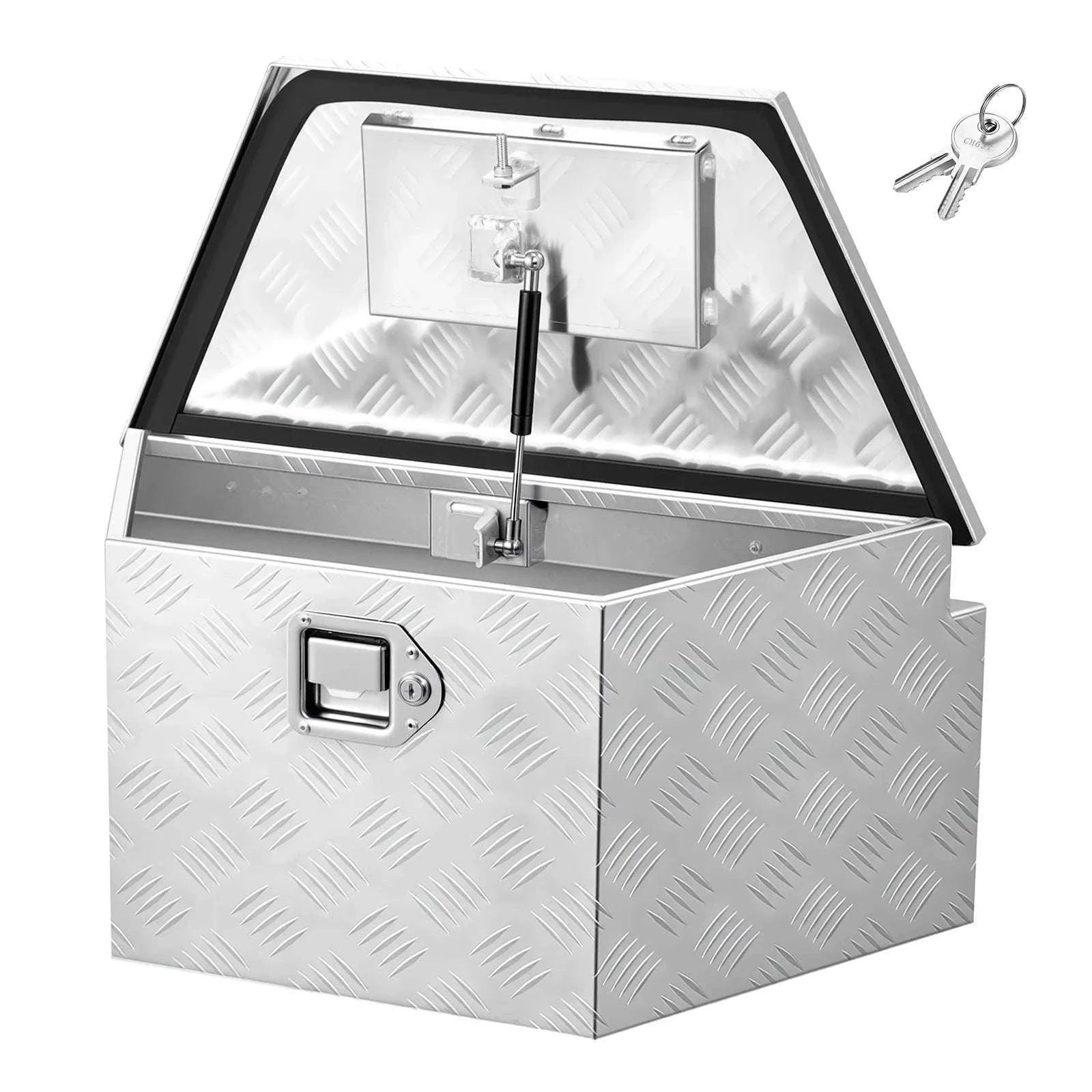 Aluminum Trailer Tongue Box with Lock for RV, Truck & Trailer Storage-29x16.5x18in / United States