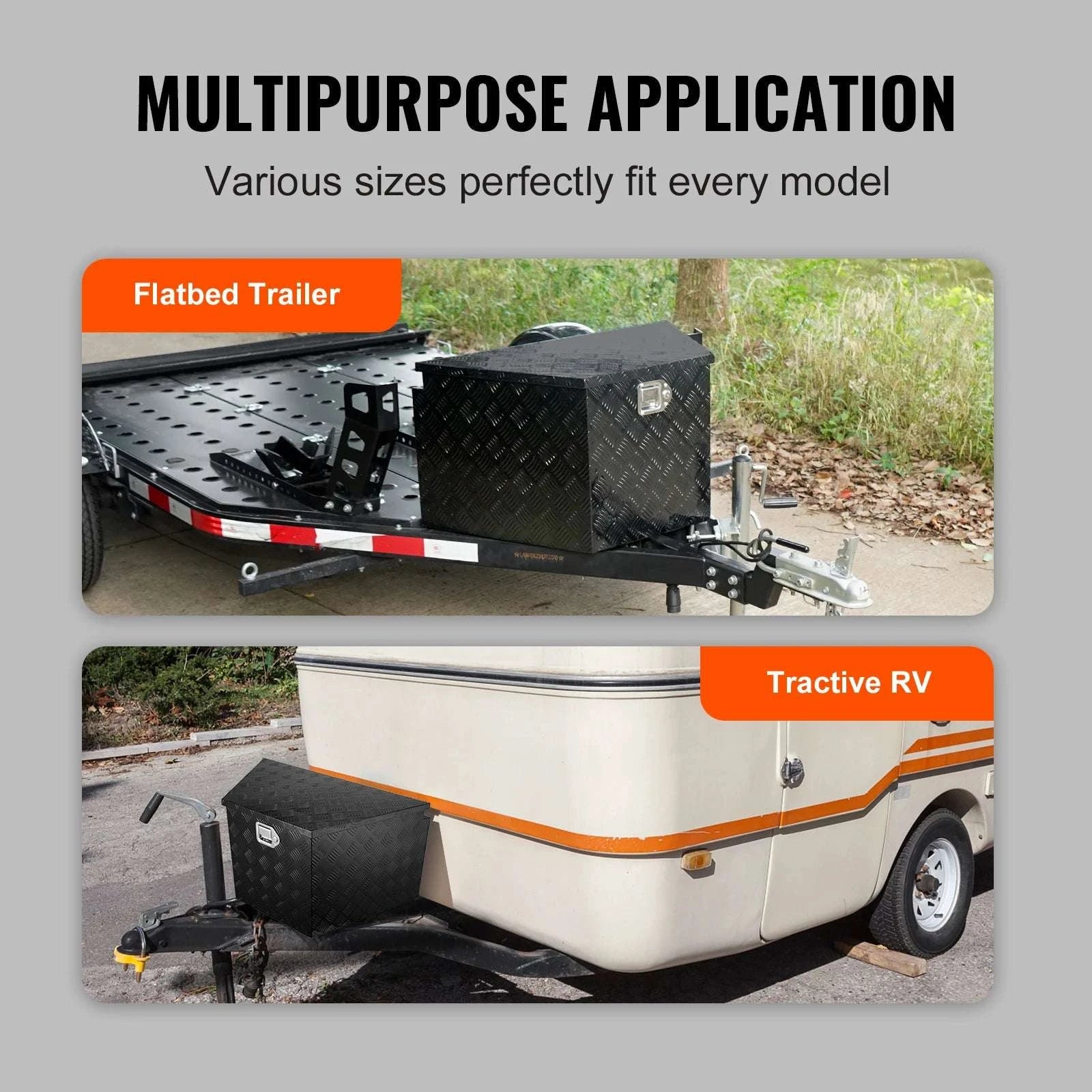 Aluminum Trailer Tongue Tool Box 33" Heavy Duty Storage Chest-36x12x12inch / United States
