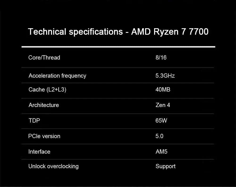AMD Ryzen 7 7700 CPU Processor 8-Core 16-Thread-france
