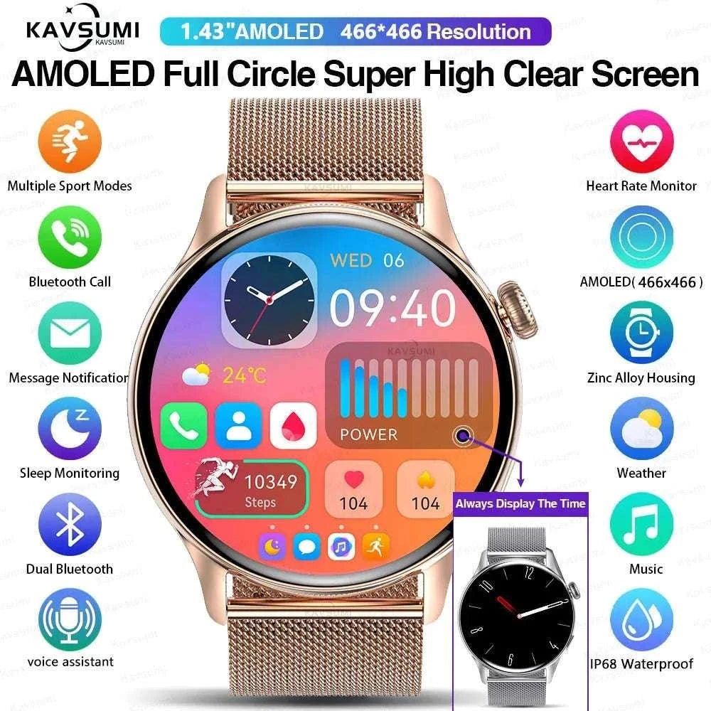 AMOLED Smart Watch with Bluetooth Calling & Fitness Tracking-