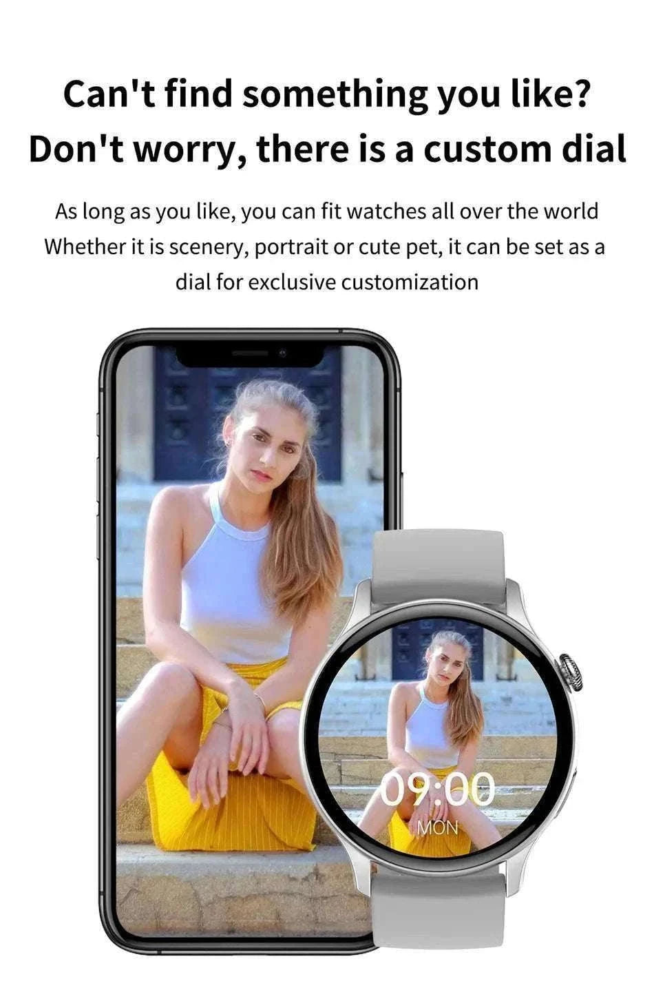 AMOLED Smart Watch with Bluetooth Calling & Fitness Tracking-Gold / Original AMOLED / China Mainland