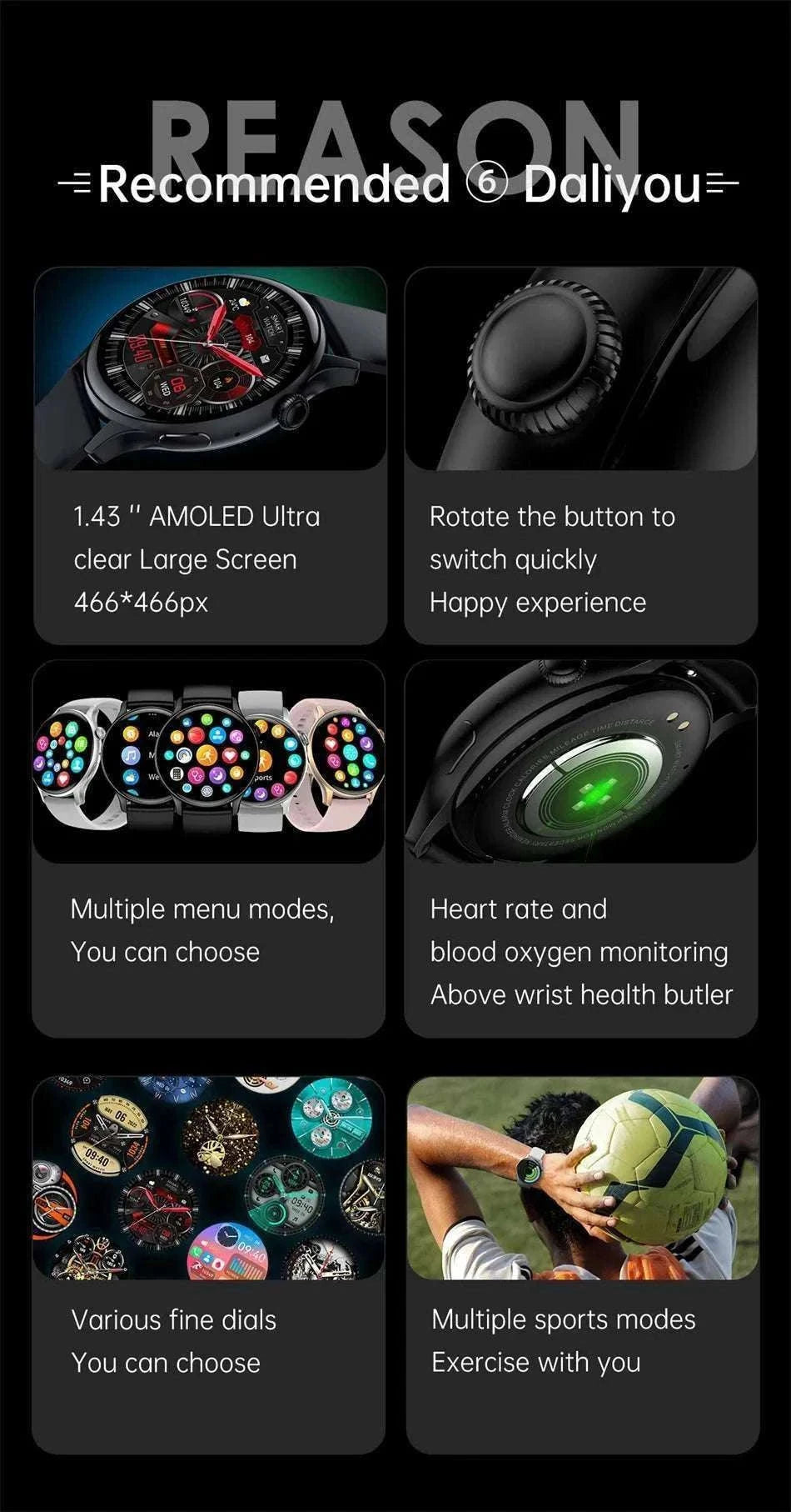 AMOLED Smart Watch with Bluetooth Calling & Fitness Tracking-Gold / Original AMOLED / China Mainland