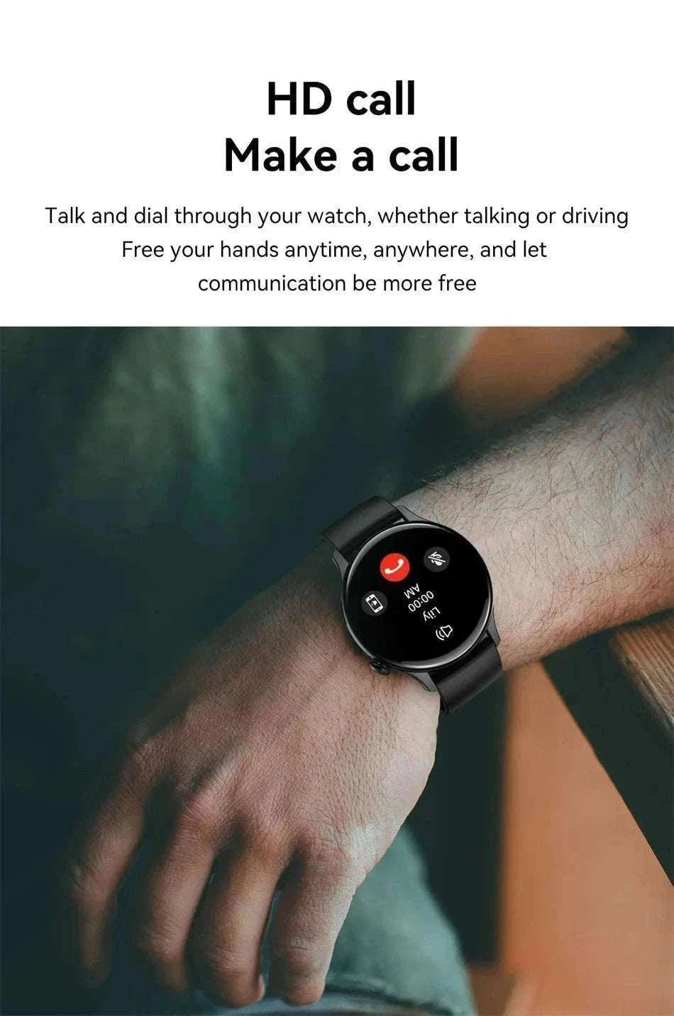 AMOLED Smart Watch with Bluetooth Calling & Fitness Tracking-Gold / Original AMOLED / China Mainland