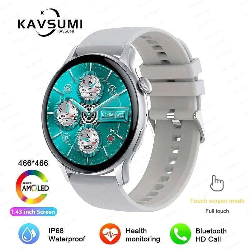 AMOLED Smart Watch with Bluetooth Calling & Fitness Tracking-Gold / Original AMOLED / China Mainland