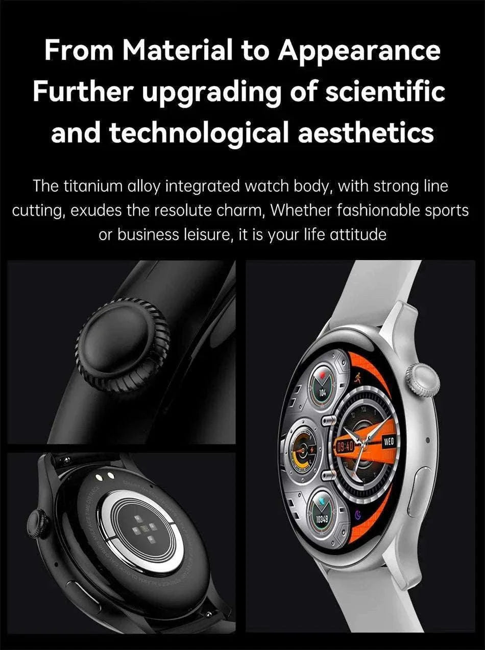 AMOLED Smart Watch with Bluetooth Calling & Fitness Tracking-Gold / Original AMOLED / China Mainland