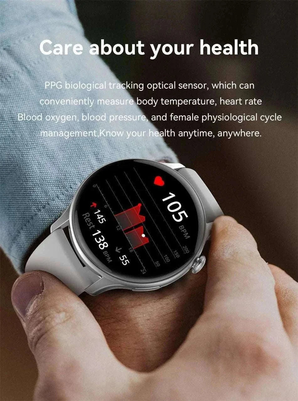AMOLED Smart Watch with Bluetooth Calling & Fitness Tracking-Gold / Original AMOLED / China Mainland