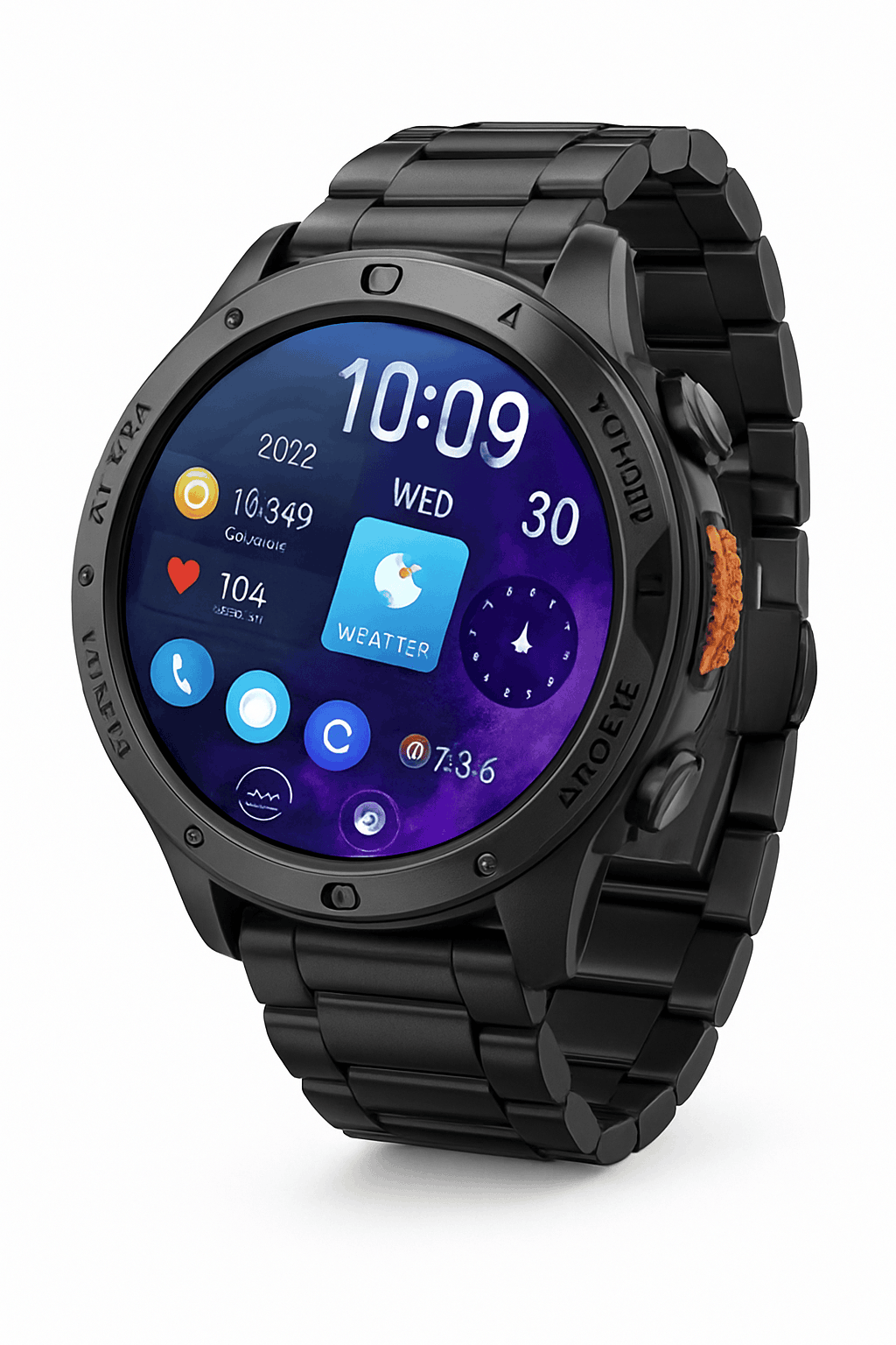 AMOLED Smart Watch with Fitness, Health Tracking and Calls-steel black