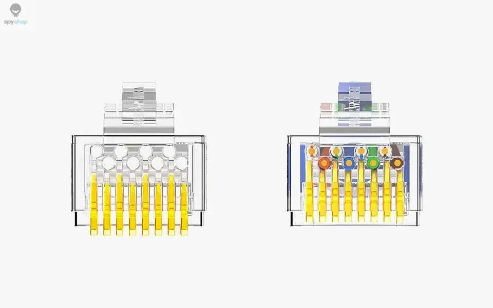 AMPCOM CAT6 RJ45 Connector – Gold‑Plated Plug for Reliable Ethernet Terminations-50U 2-piece / 10pcs