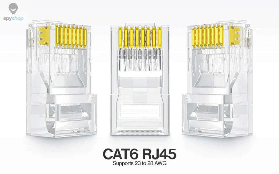 AMPCOM CAT6 RJ45 Connector – Gold‑Plated Plug for Reliable Ethernet Terminations-50U 2-piece / 10pcs