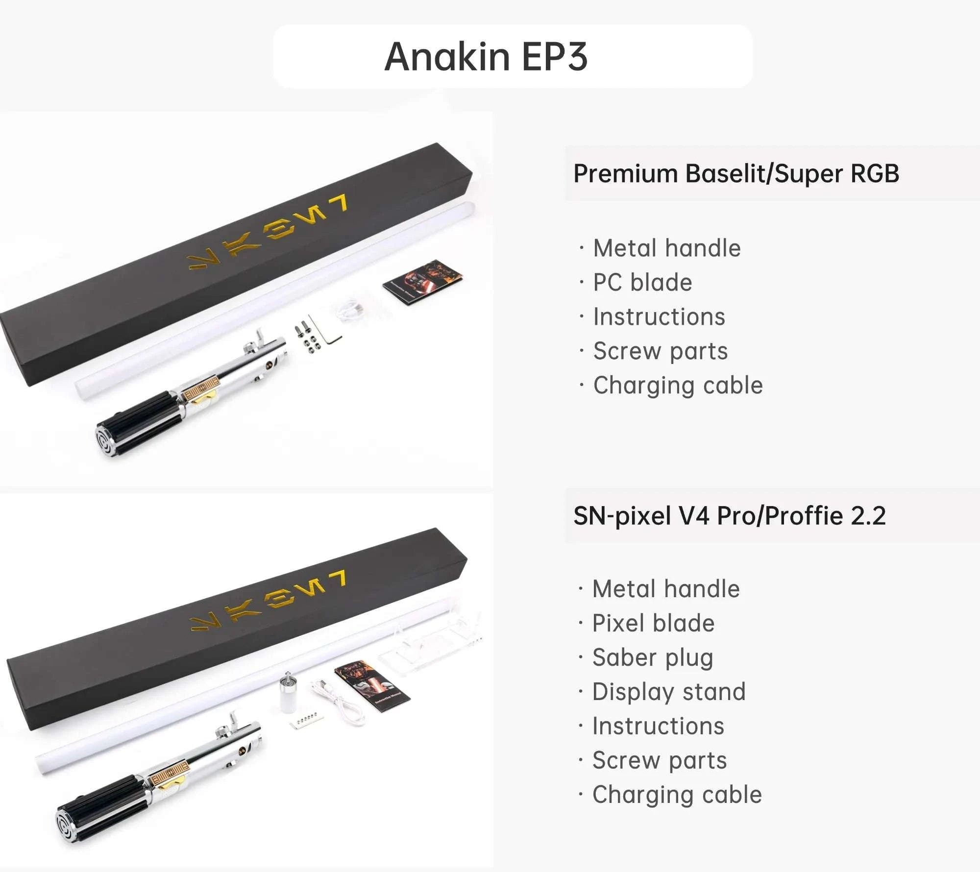 Anakin-Inspired RGB Pixel Lightsaber with Smooth Swing & Proffie Board-Anakin SE-92cm / China Mainland / Proffie 2.2