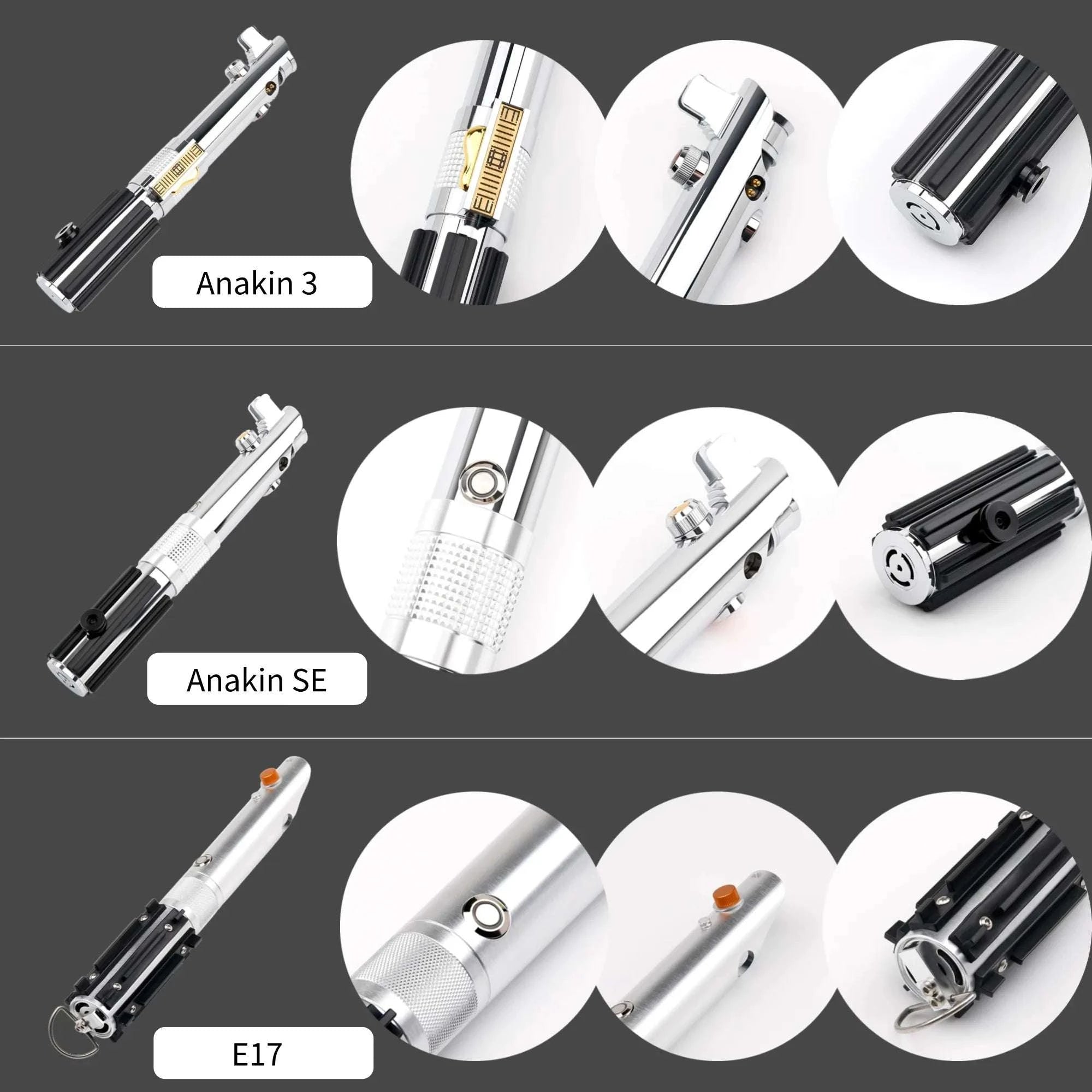 Anakin-Inspired RGB Pixel Lightsaber with Smooth Swing & Proffie Board-Anakin SE-92cm / China Mainland / Proffie 2.2