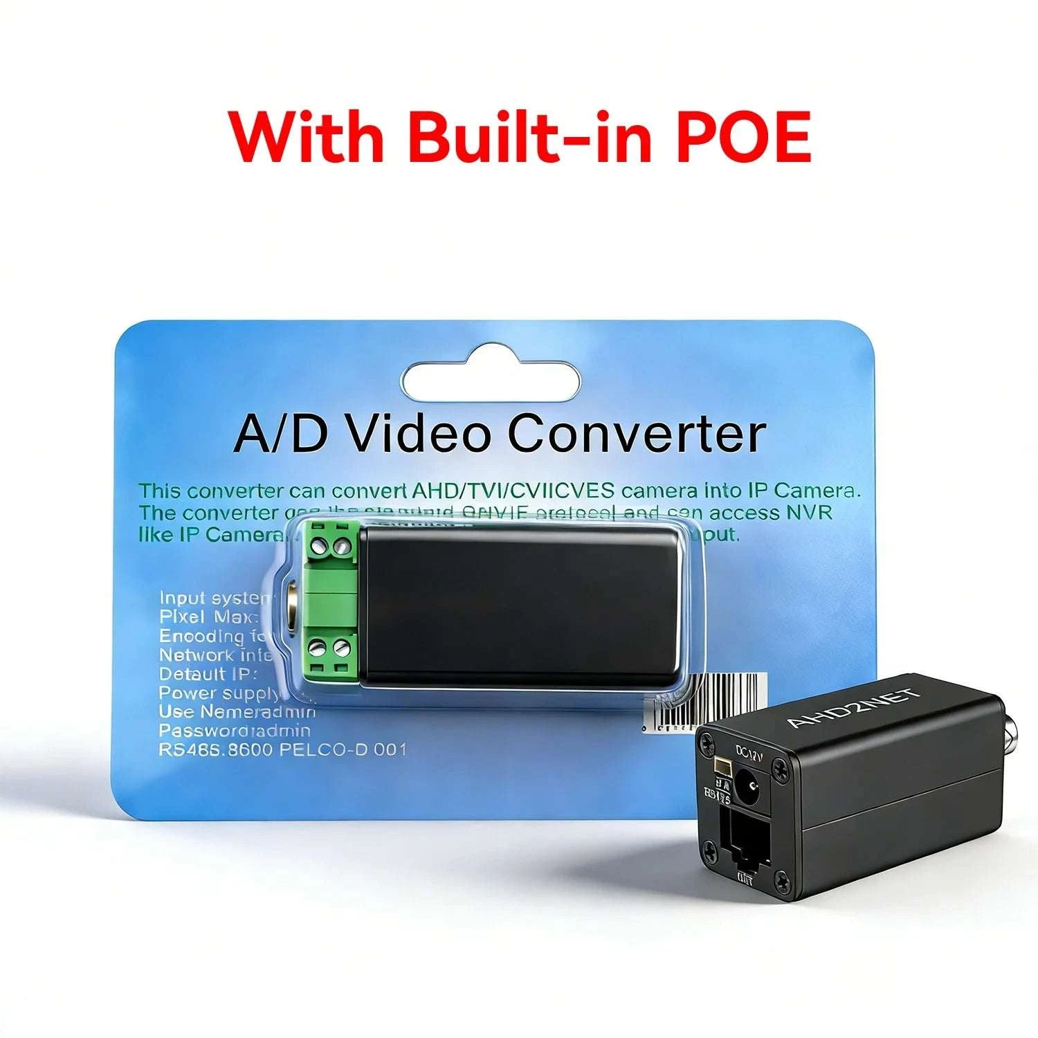 Analog to IP Camera Converter 1080P ONVIF PoE Video Encoder-AHD TO IPC CONVERTER