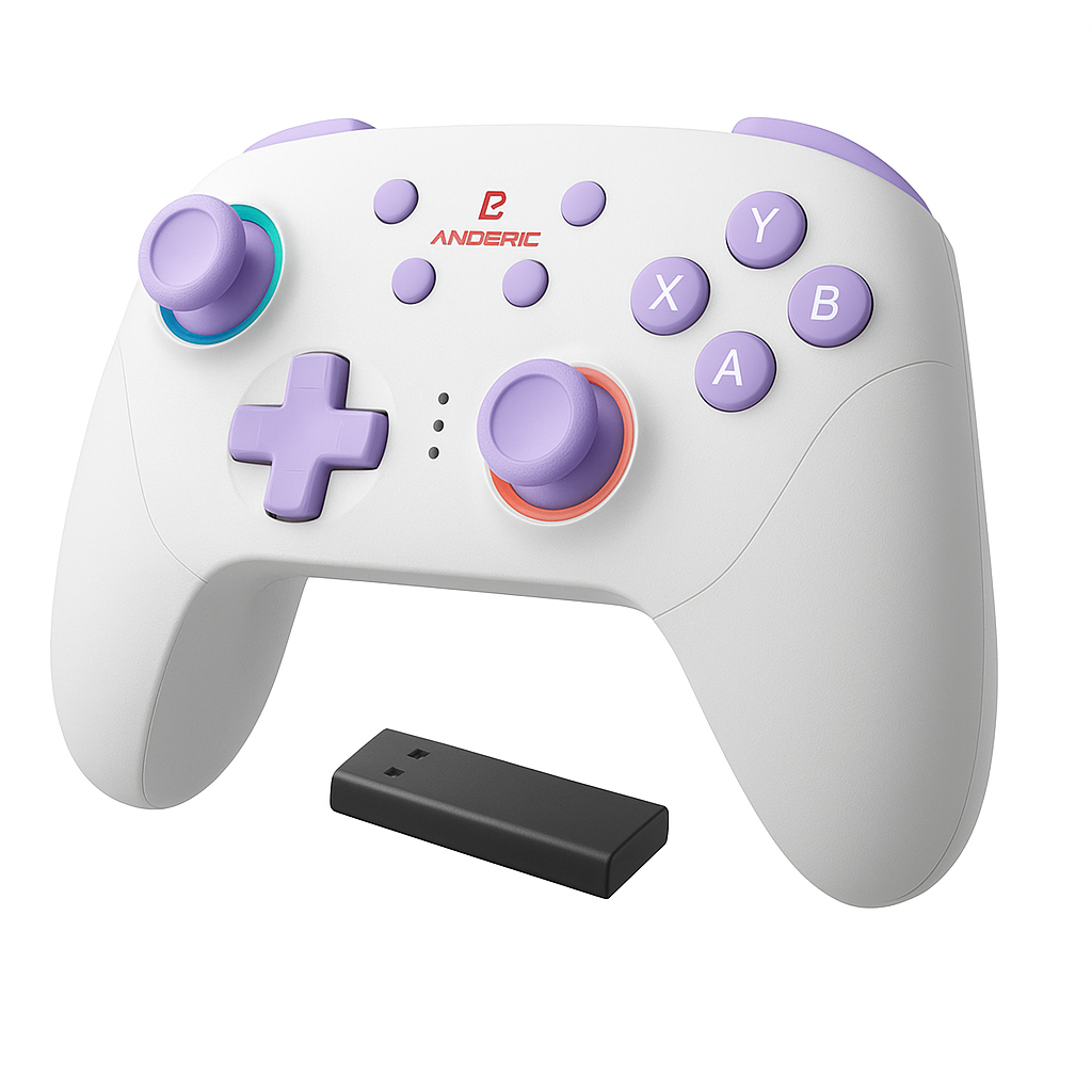 Wireless Gaming Controller with Hall Effect Triggers and Joysticks