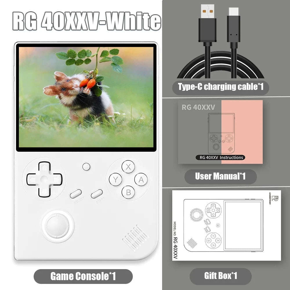 ANBERNIC RG40XXV Retro Handheld Game Console-White / United States / 64G(5K Games)