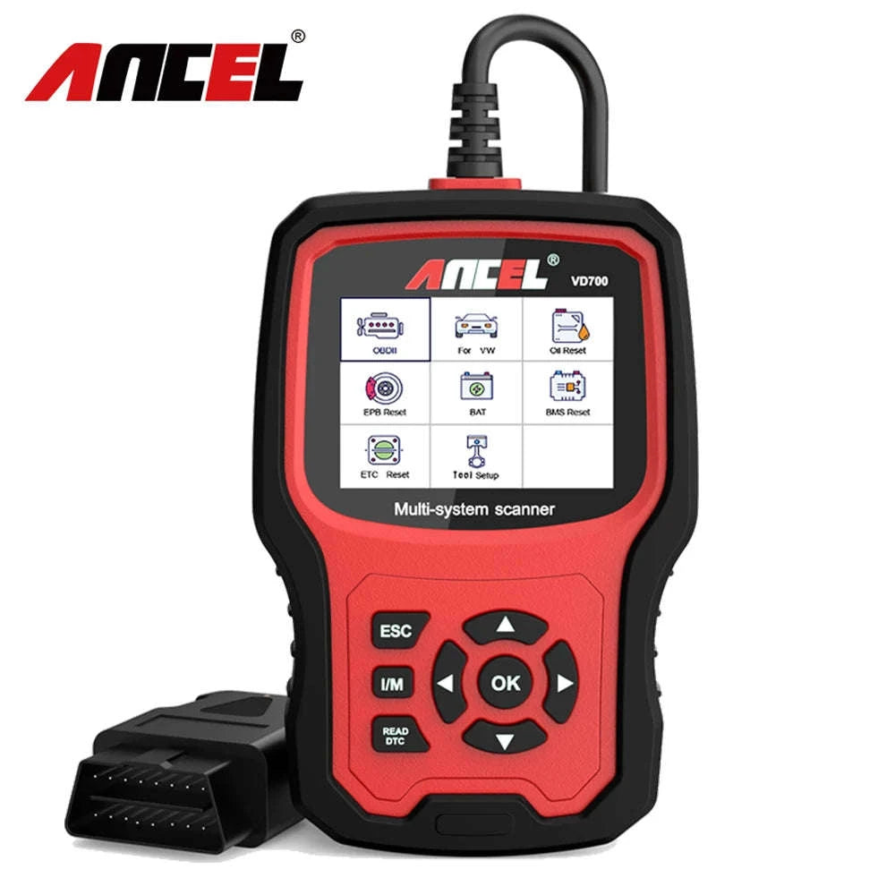 ANCEL VD700 Professional OBD2 Scanner for VAG Vehicles-Red
