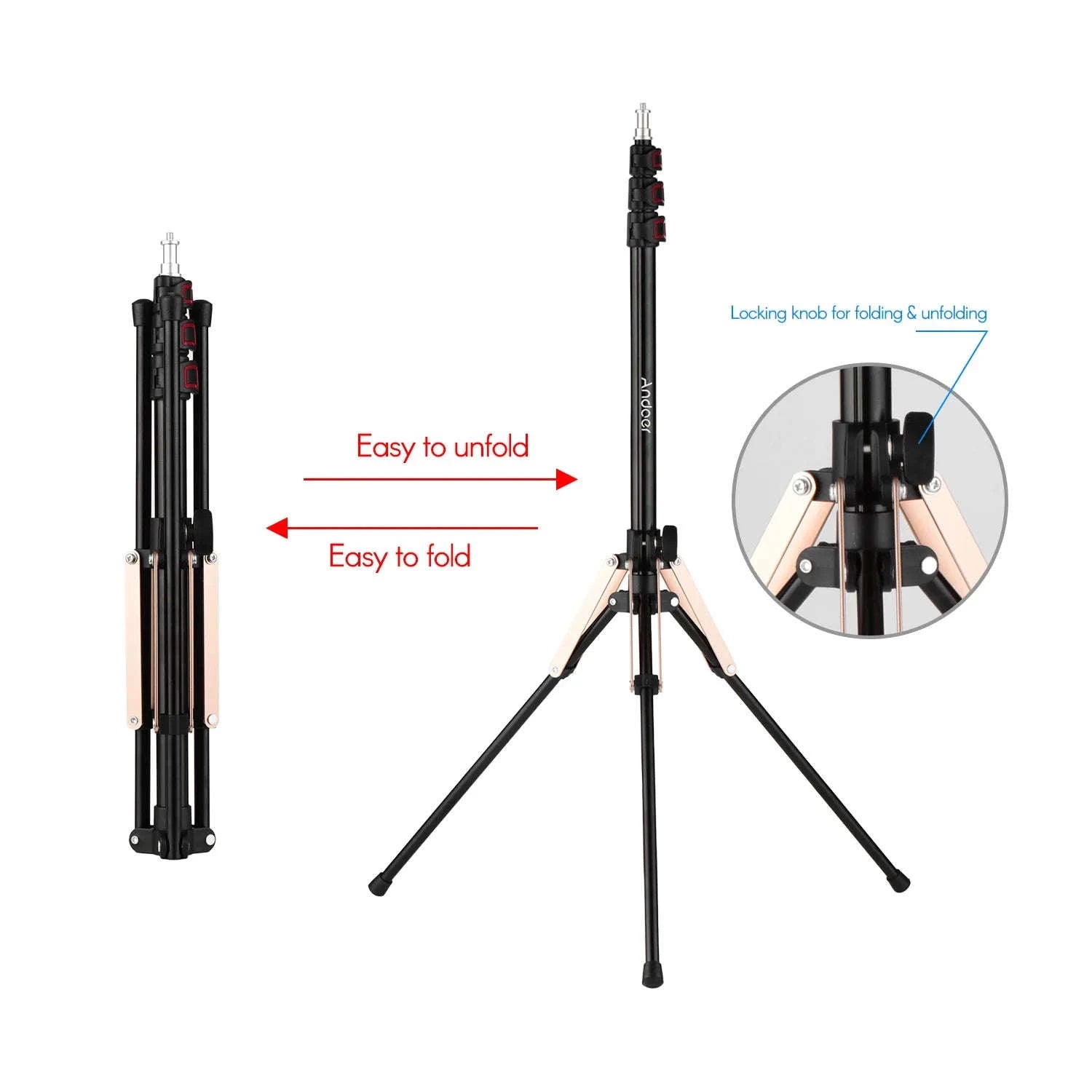 Andoer 190cm Portable Aluminum Photography Light Stand-Default Title