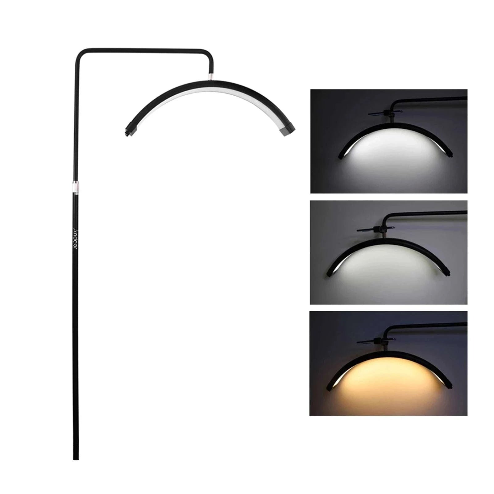 Andoer HD-M6X Half‑Moon Floor LED Video Light 36W-Black EU Plug / GERMANY