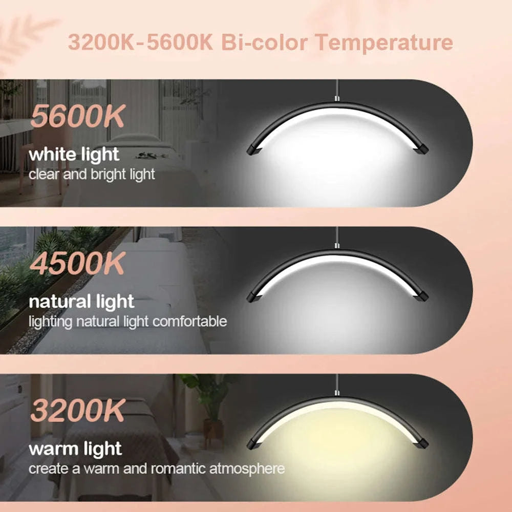 Andoer HD-M6X Half‑Moon Floor LED Video Light 36W-Black EU Plug / GERMANY
