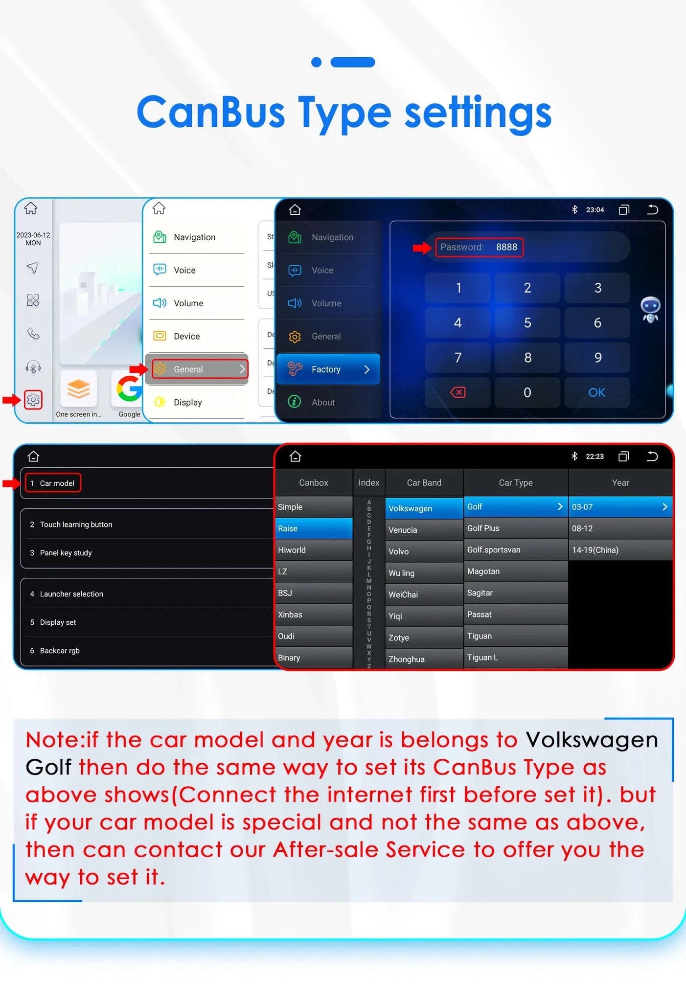 Android 13 Car Radio with CarPlay for Volkswagen Vehicles-B 1G 16G / france