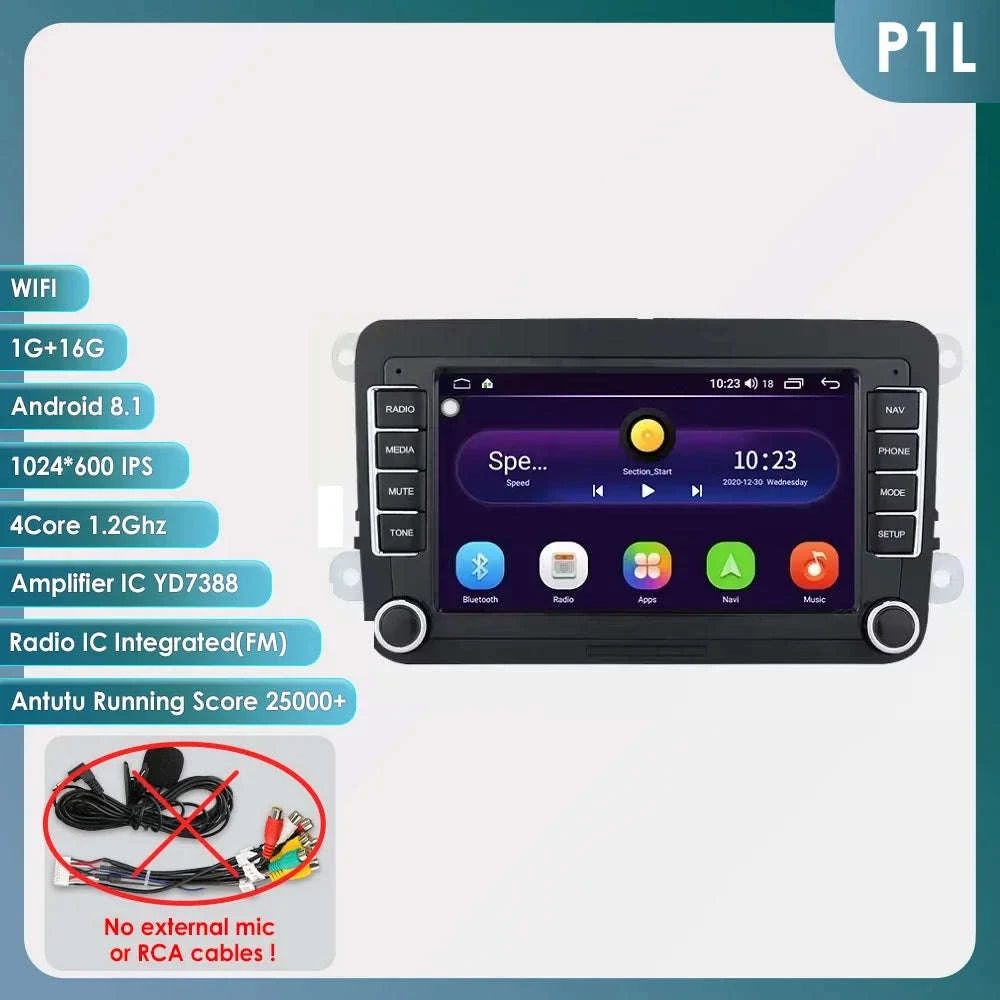 Android 13 Car Radio with CarPlay for Volkswagen Vehicles-B 1G 16G / france