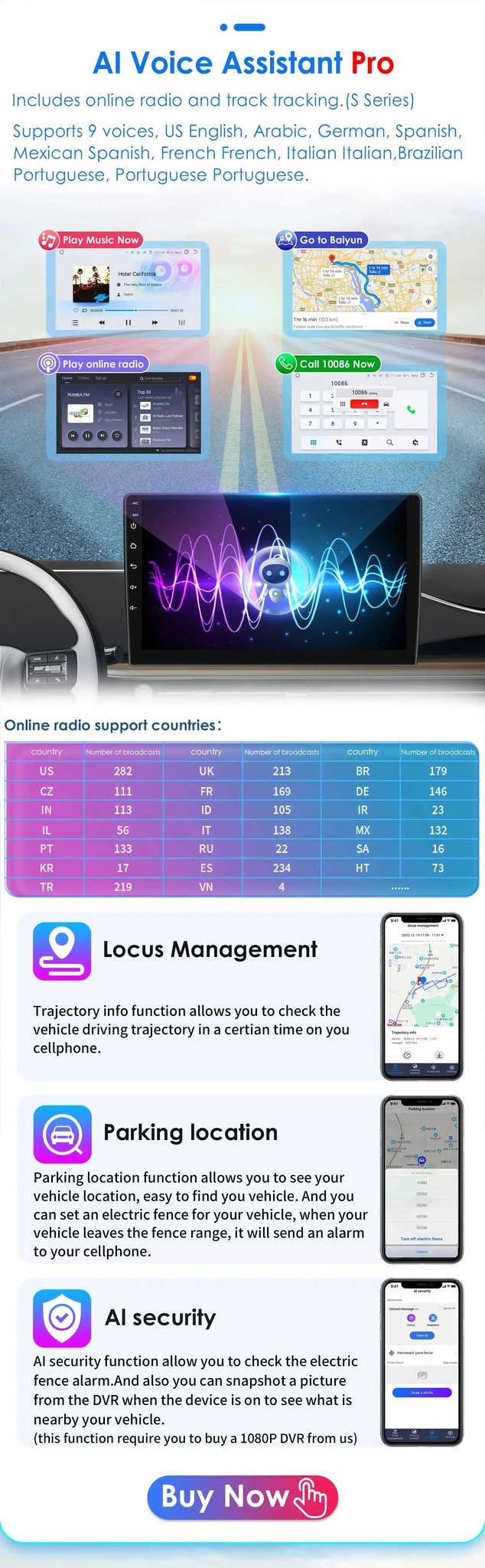 Android 13 Car Radio with CarPlay for Volkswagen Vehicles-B 1G 16G / france