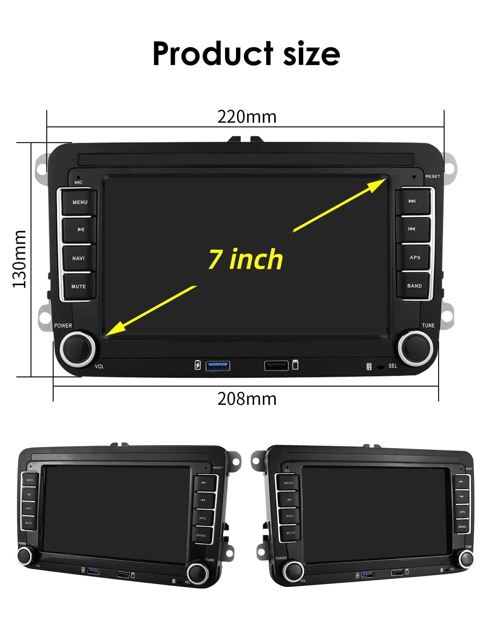 Android 13 Car Radio with CarPlay for Volkswagen Vehicles-B 1G 16G / france
