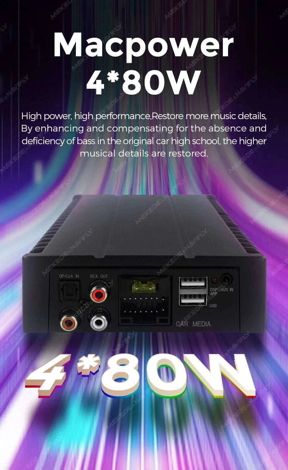 Android Car DSP Audio Processor Amplifier 4x80W-Default Title