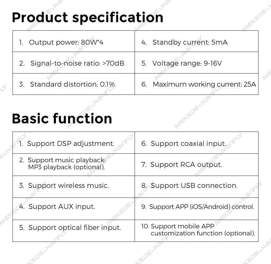 Android Car DSP Audio Processor Amplifier 4x80W-Default Title
