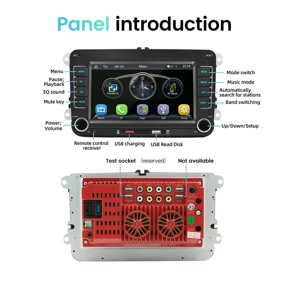 Android Car Radio CarPlay for VW Vehicles 7" Multimedia System-Base 2-32G / france