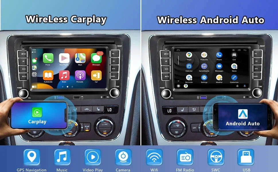 Android Car Radio CarPlay for VW Vehicles 7" Multimedia System-Base 2-32G / france