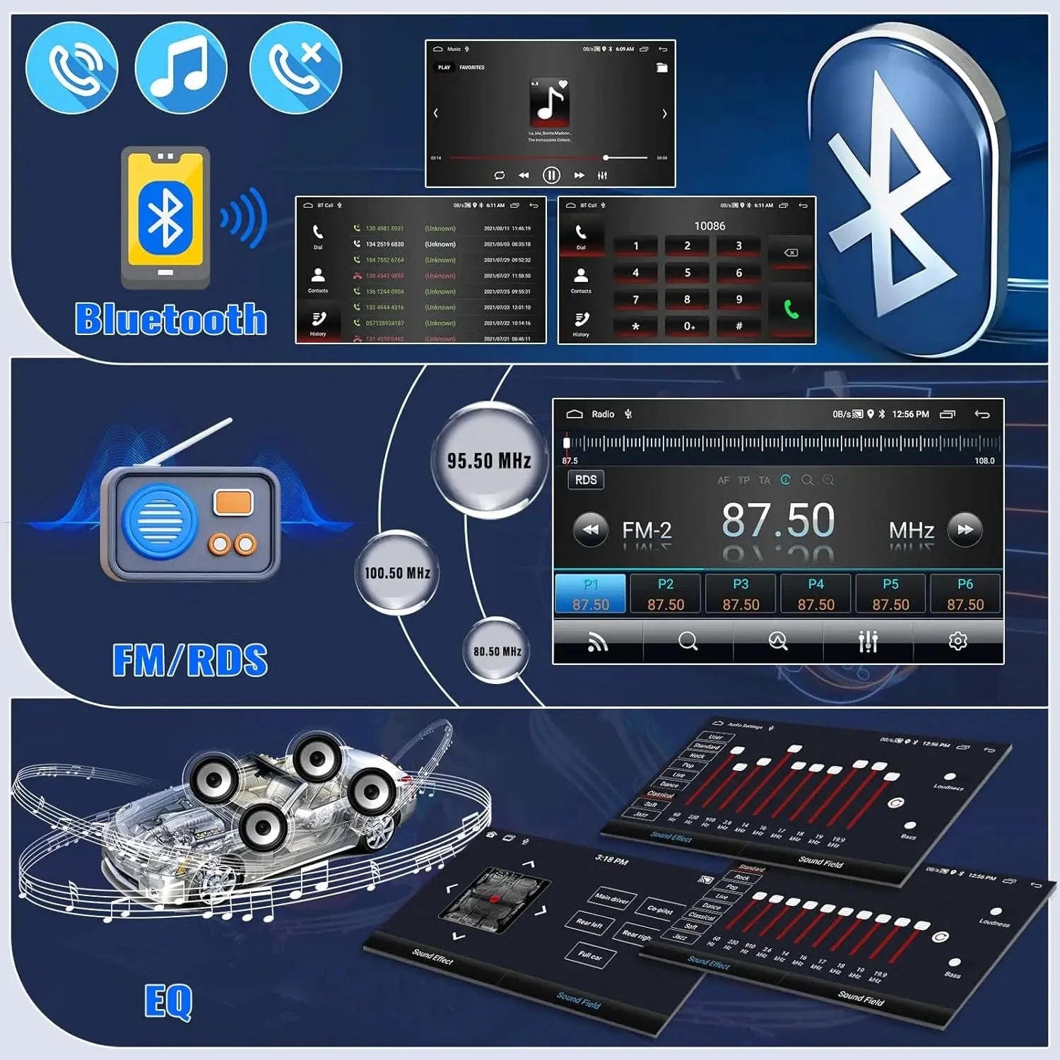 Android Car Radio CarPlay for VW Vehicles 7" Multimedia System-Base 2-32G / france