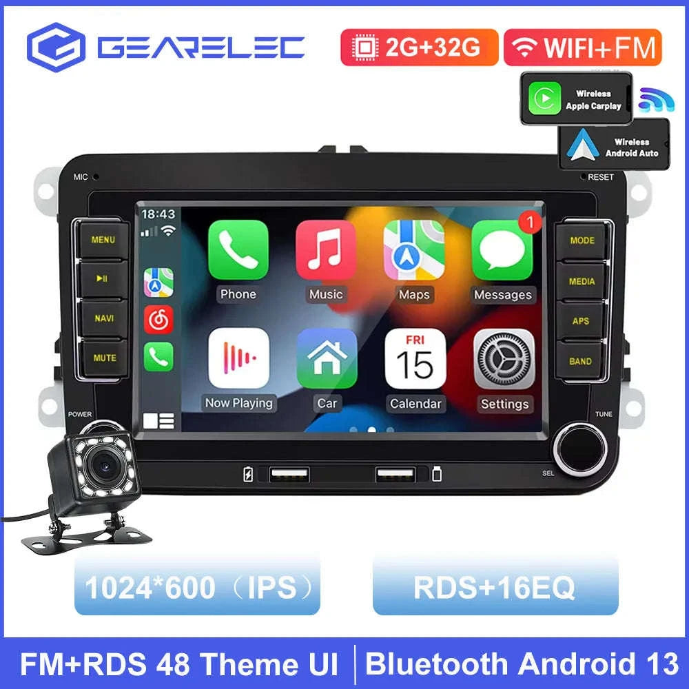 Android Car Radio CarPlay for VW Vehicles 7" Multimedia System-Base 2-32G / france