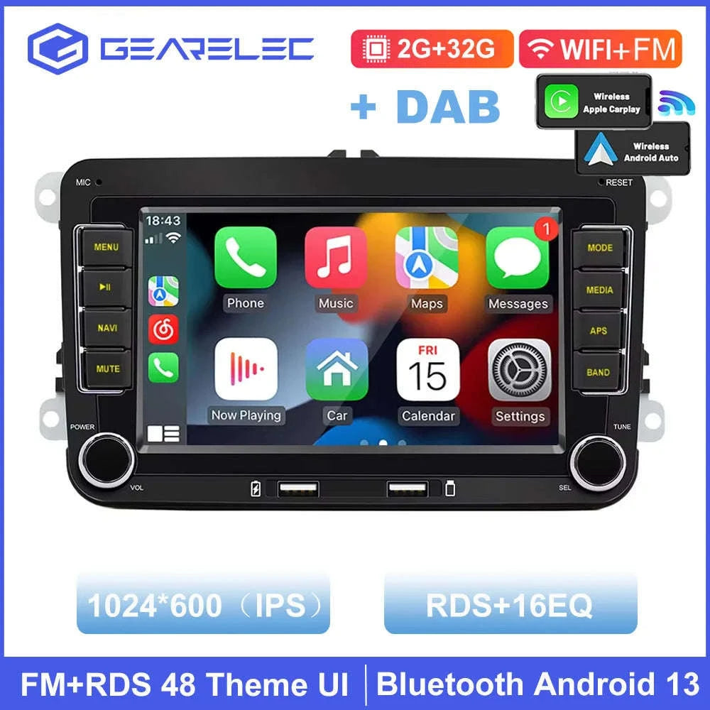 Android Car Radio CarPlay for VW Vehicles 7" Multimedia System-Base 2-32G / france