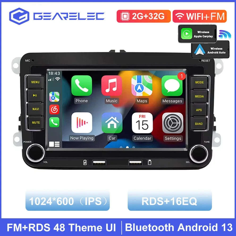 Android Car Radio CarPlay for VW Vehicles 7" Multimedia System-Base 2-32G / france