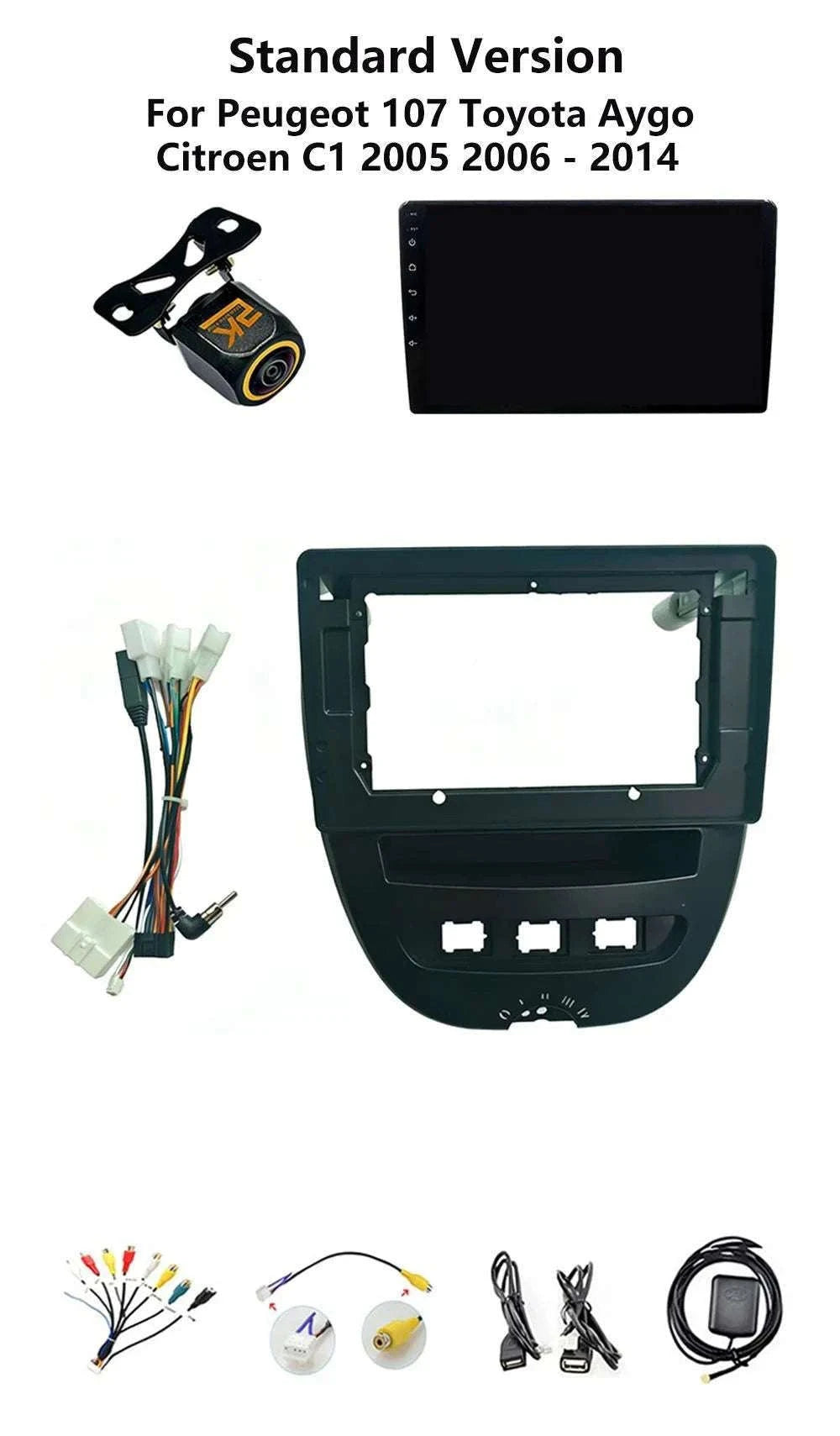 Android CarPlay Radio 10.1" for Peugeot 107 Aygo C1 2005–2014-8-128 DVR 4G 2K / China Mainland