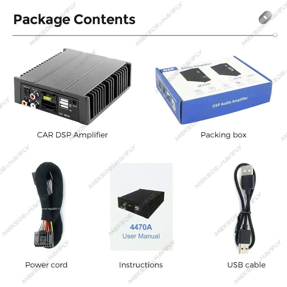 Android Radio DSP Audio Processor 4*80W Amplify Automotive Sound Modules Electronics Stereo Amplifer APP Automobiles Car Parts-Default Title