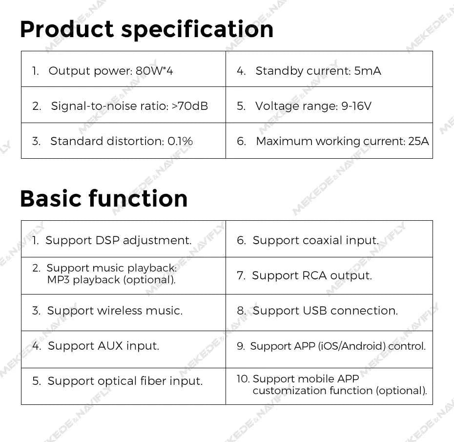Android Radio DSP Audio Processor 4*80W Amplify Automotive Sound Modules Electronics Stereo Amplifer APP Automobiles Car Parts-Default Title