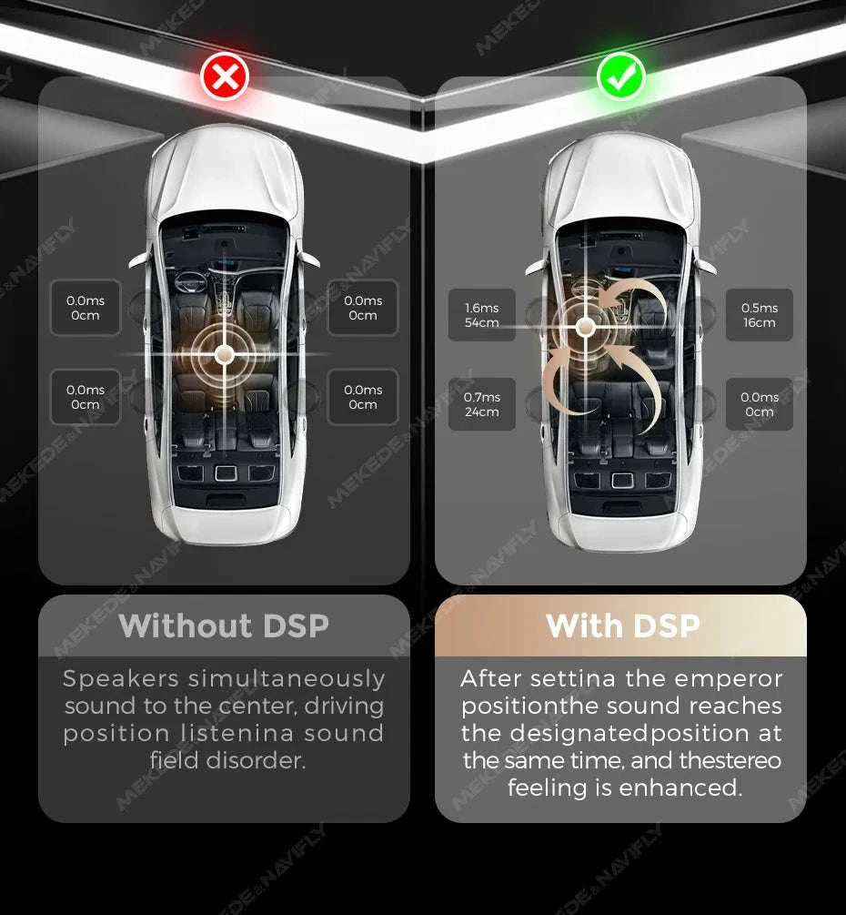 Android Radio DSP Audio Processor 4*80W Amplify Automotive Sound Modules Electronics Stereo Amplifer APP Automobiles Car Parts-Default Title