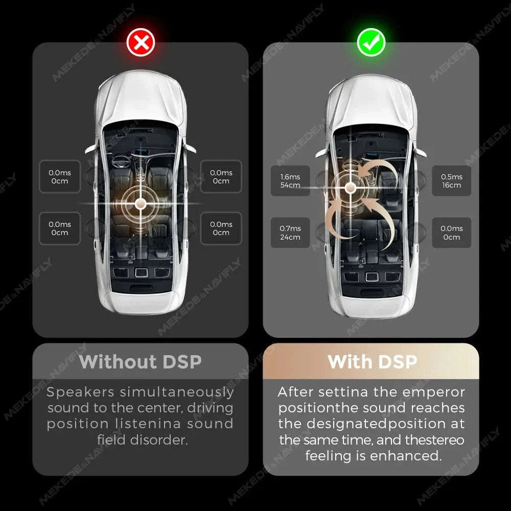 Android Radio DSP Audio Processor 4*80W Amplify Automotive Sound Modules Electronics Stereo Amplifer APP Automobiles Car Parts-Default Title